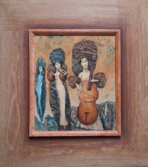 Peter Marček, Spomienka, olejomaľba, 30x26 cm, zarámované 51x47cm, predané