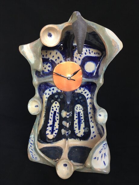 Peter Strassner, Keramické hodiny, výška 52cm