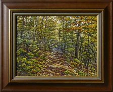 Peter Ziman, Lesná cesta, Olejomaľba na dreve 30x40 cm
