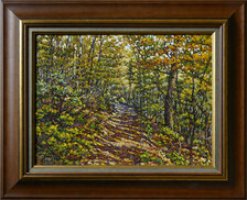 Peter Ziman, Lesná cesta, Olejomaľba na dreve 30x40 cm