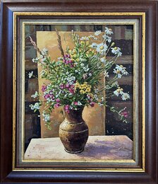 Peter Ziman, Lúčne kvetyI II., olejomaľba 41x33 cm, zarámované 56x48 cm, 350 €