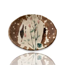 Remitzová Tanier hnedo-bežový+ružové kvietky, 27 cm, 16 €