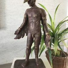 Renáta Sládková, Ikaros, pálený patinovaný šamot, na vyžiadanie, 75x38x28 cm
