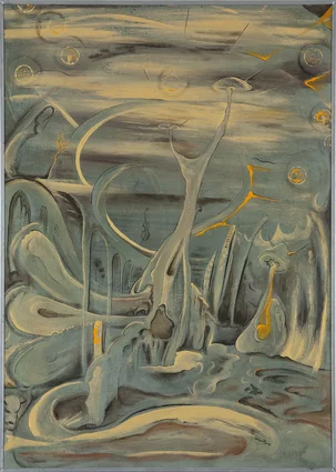 Róbert Takács, maľba akrylom, Golden Ice, 70 x 50 cm