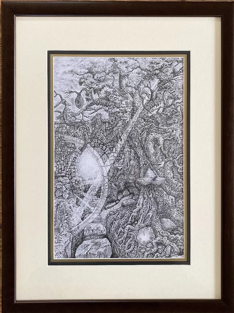 Roman Pocisk, Tajomstvo stromu, Kresba 29x21 cm