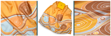 Ručne maľovaná hodvábna šatka l., 55x55cm, na objednávku do 15 dní