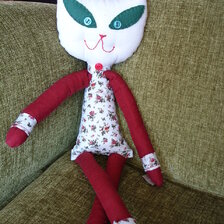 Ručne šitá bábika - kocúr