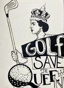 Saša Hudecová, GOLF SAVE THE QUEEN, maľba na plátne 70x50 cm, 395 €, na vyžiadanie