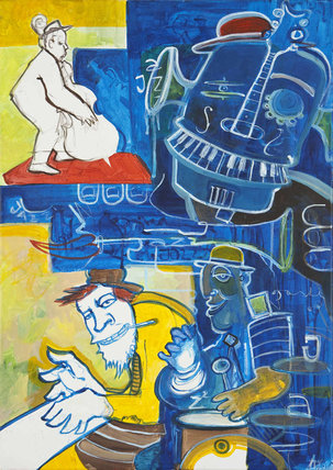 Saša Hudecová, maľba akrylom, Piano Jazz, 185€, 70x50 cm