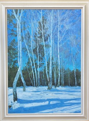 Sergei Berestov, Brezy, olejomaľba na plátne 70x50 cm. 81x61 cm, 560 €