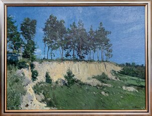 Sergei Berestov, Koniec lesa, olejomaľba na plátne 60x80 cm, zarámované 67x87 cm, 490 €