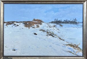 Sergei Berestov, Začiatok jari, olejomaľba na plátne 50x75 cm, zarámované 55x82 cm, 435 €