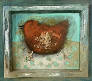 Soňa Mrázová, Vtáčik, 450 €, 56x64 cm