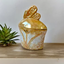 Sylvia Breznianska, Dóza s vrchnákom zlatá, 20x16x8 cm, 52 €