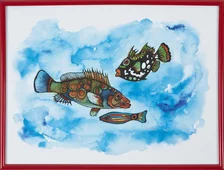 Viera Veselická, Rybky, aquarel, 26 €