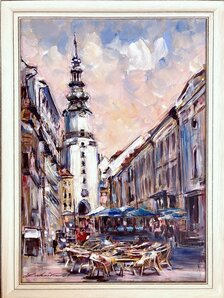 Zuzana Lukáčová, Bratislava, Michalská veža, 49x35 cm, predané