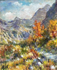 Zuzana Lukáčová, Vysoké Tatry, Akryl na plátne 50x60 cm, nezarámované